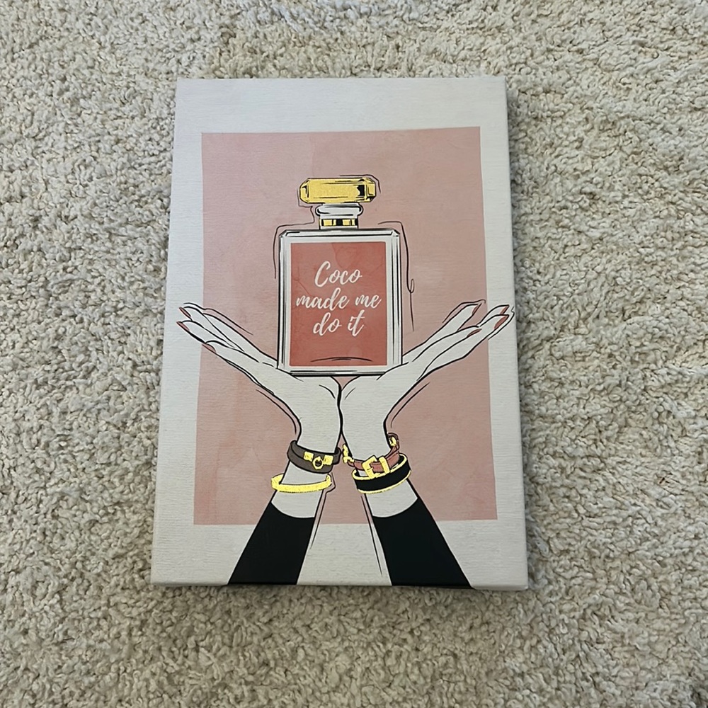 Coco made me do it perfume canvas!